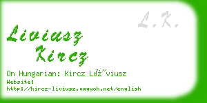 liviusz kircz business card